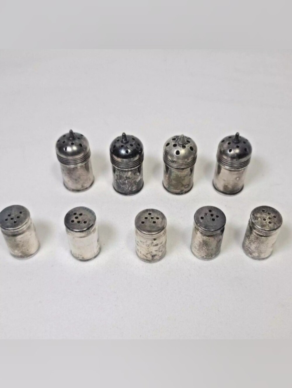 4 Weidlich Brothers silver plated Shakers + 5 Miniature Salt & Pepper Shaker